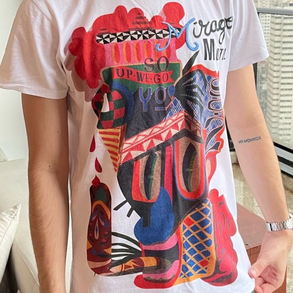 Scotch‎ & Soda Mens Siesta Mirage Motel Abstract Graphic T-Shirt White XL 142553